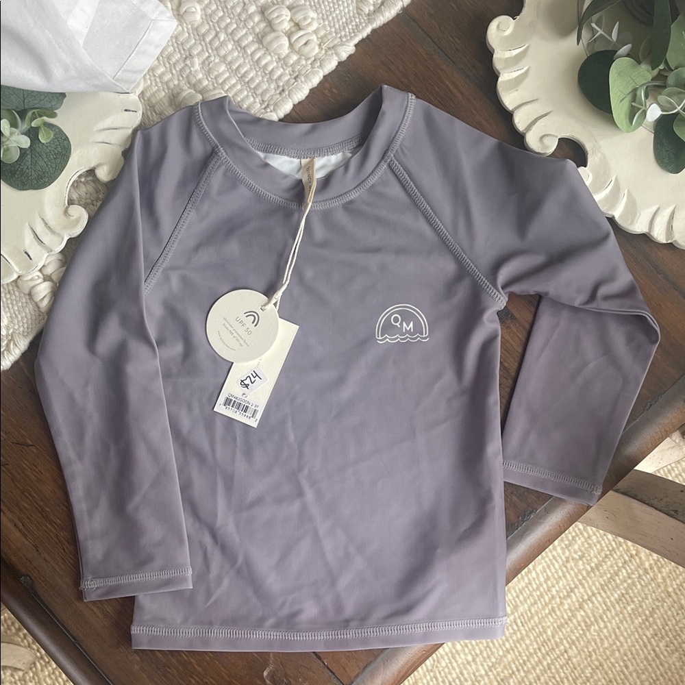 Quincy Mae Kids Swim Rashguard - Gray